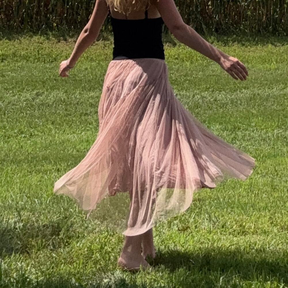 Hello Molly Another Fairytale Midi Skirt Dark Blush Size XS Fairycore Ethereal
